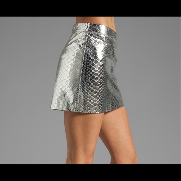 Milly Mirrored Python Mini Skirt - Picture 5 of 6